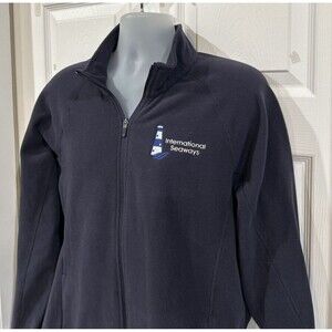 Outfitters Lands' End Mens XL Full Zip Fleece Jacket International Seaways Logo
